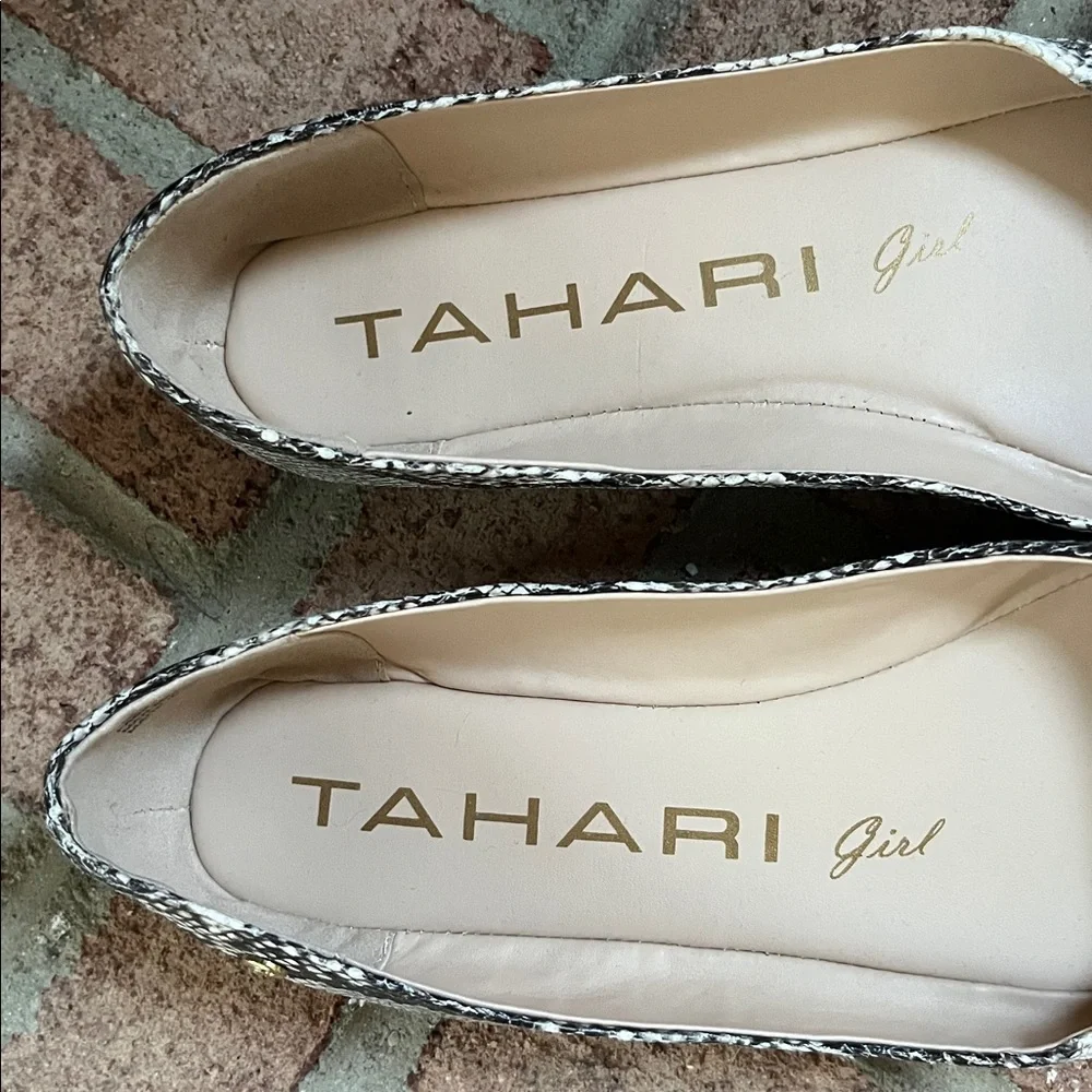 Tahari Black and White Snakeskin Flats - Picture 4 of 7